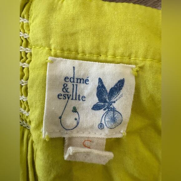Anthropologie Edme & Esyllte Boho Yellow Gauzy Shift Tank Dress Size Small - Picture 6 of 10
